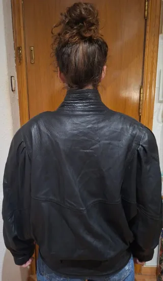 Chaqueta Piel Vintage Negra