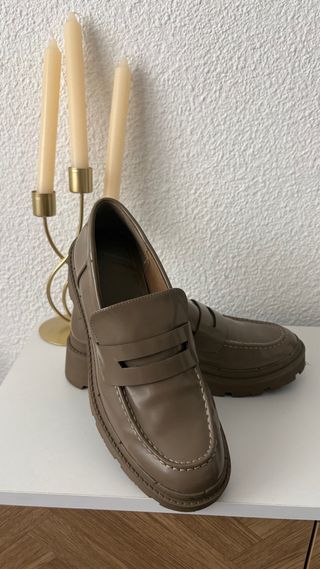 Mocasines Zara vestir marrones
