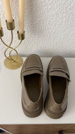 Mocasines Zara vestir marrones