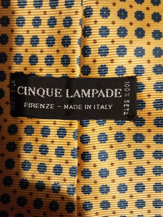 Cravatta uomo pois oro e blu