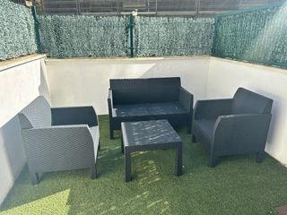 Conjunto sofás exterior ratán