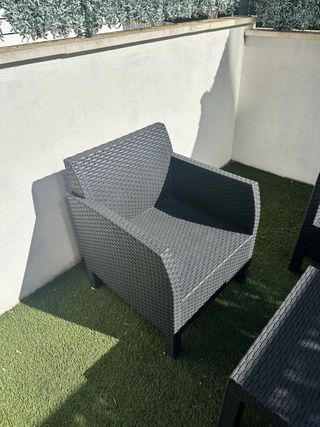Conjunto sofás exterior ratán