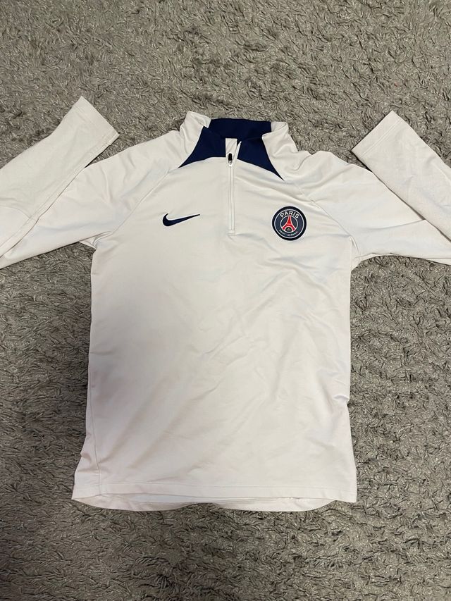 Sudadera Nike PSG Media Cremallera Blanca