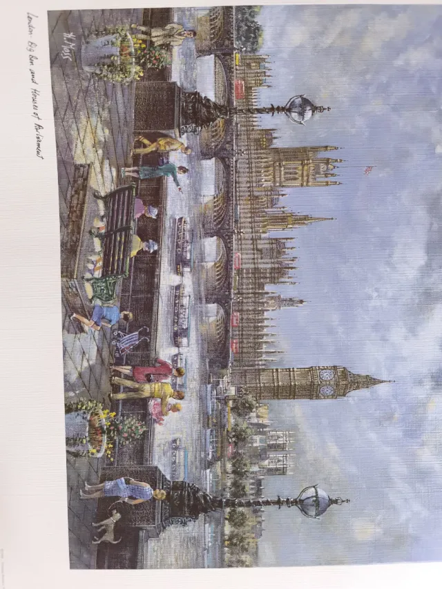 Lámina Londres Big Ben y Casas del Parlamento