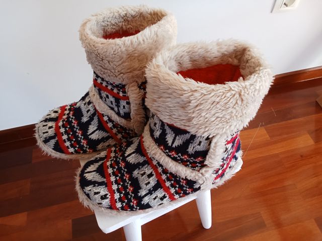 Zapatillas altas de punto con forro