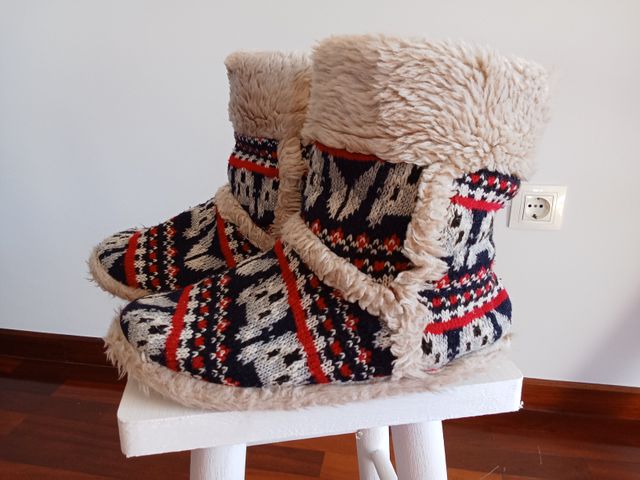 Zapatillas altas de punto con forro