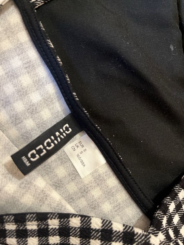 Vestido cuadros blanco y negro