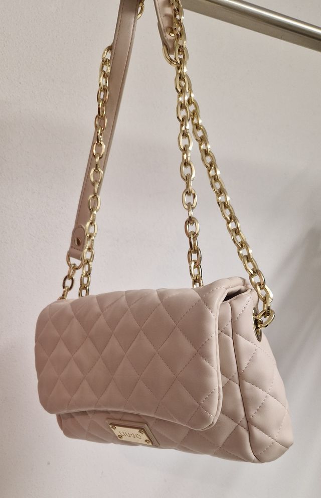 Borsa Liu Jo trapuntata beige tracolla catena