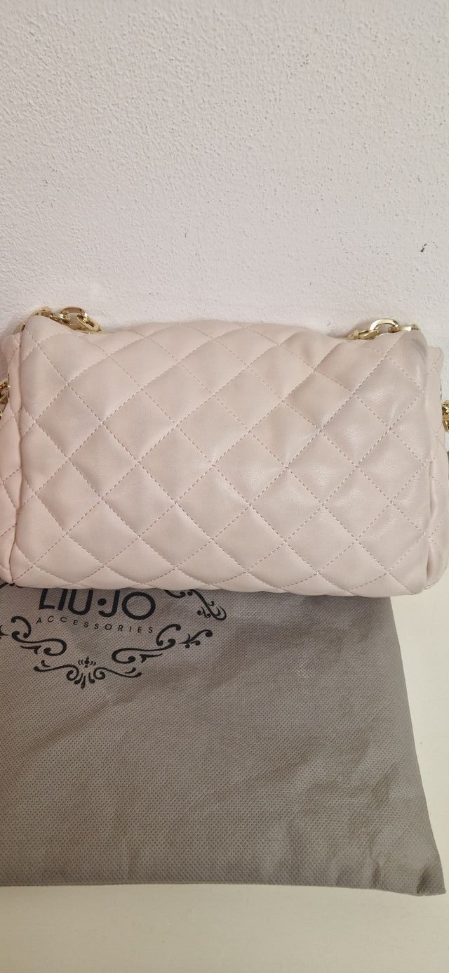 Borsa Liu Jo trapuntata beige tracolla catena