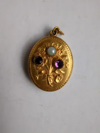 Collar y pulsera con detalles morados, 
 vintage 
