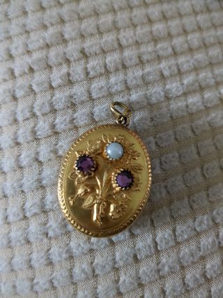 Collar y pulsera con detalles morados, 
 vintage 

