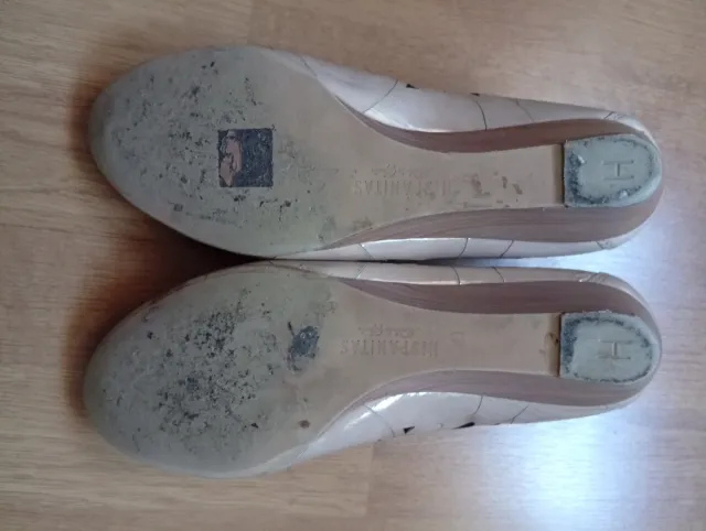 Bailarinas Hispanitas cuña beige/plata