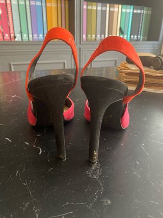 Zapatos Zara Talla 36 Slingback Rojo/Naranja