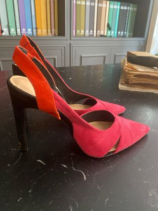 Zapatos Zara Talla 36 Slingback Rojo/Naranja