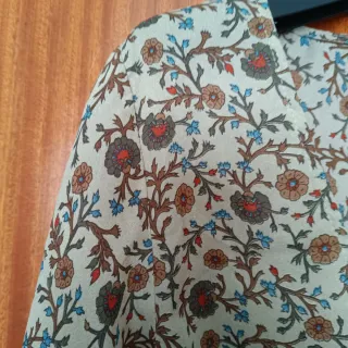 Camisola Vintage Estampada Mangas Murciélago
