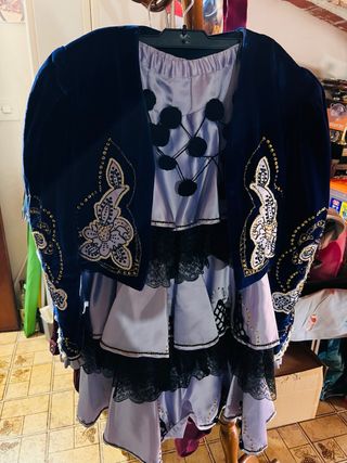 Traje de fiesta contrabandista mireno azul/morado