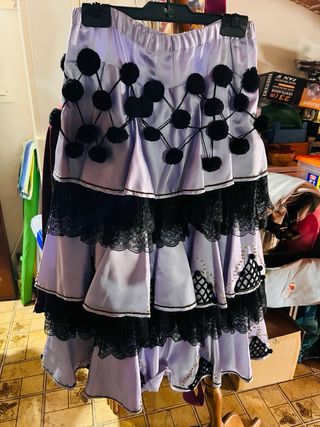 Traje de fiesta contrabandista mireno azul/morado