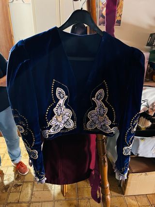 Traje de fiesta contrabandista mireno azul/morado