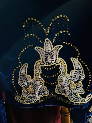 Traje de fiesta contrabandista mireno azul/morado