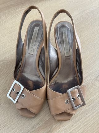 Sandalias Pura López Beige Talla 38 1/2