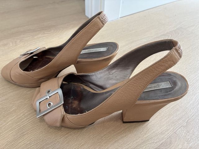 Sandalias Pura López Beige Talla 38 1/2