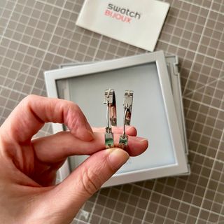 Pendientes aro Swatch Bijoux, acero plateados