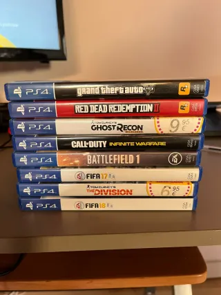 PS4 (PlayStation 4) Negra + Mando + Juegos