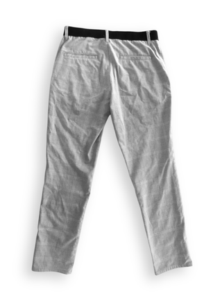PANTALÓN ZARA GRIS A CUADROS DE HOMBRE (TALLA S)