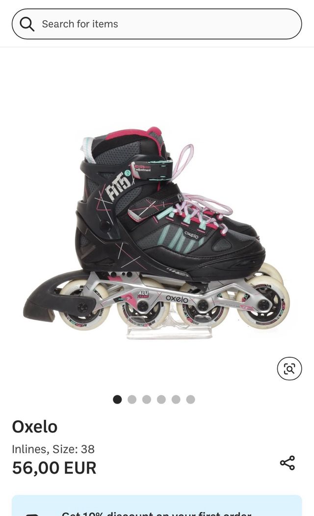 Patines en línea 4 ruedas negro/rosa