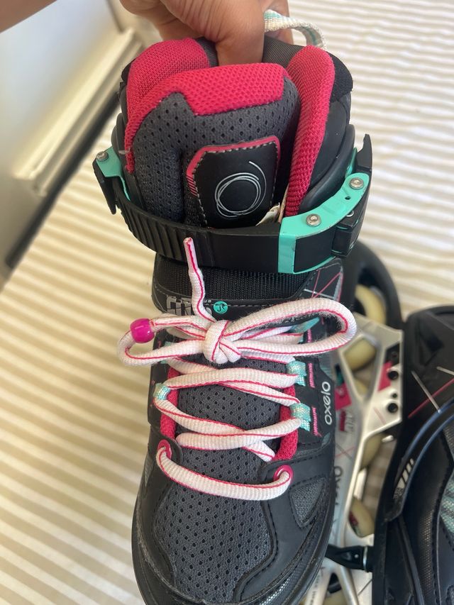 Patines en línea 4 ruedas negro/rosa