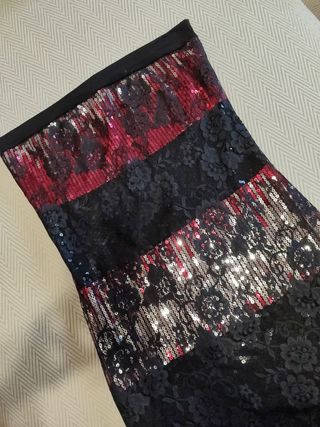 Vestito donna paillettes nero, rosso, argento