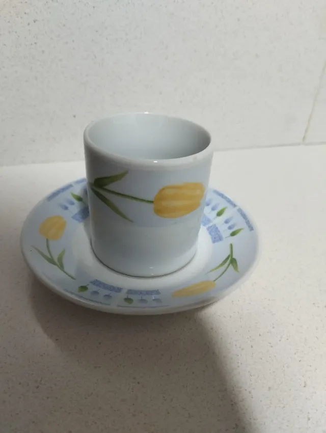 Juego 10 Tazas Café Pequeñas Flores