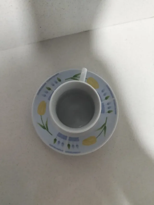 Juego 10 Tazas Café Pequeñas Flores