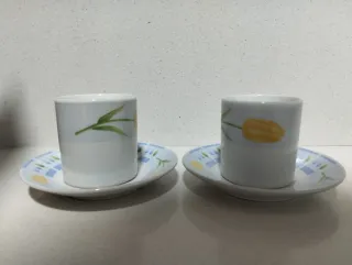 Juego 10 Tazas Café Pequeñas Flores