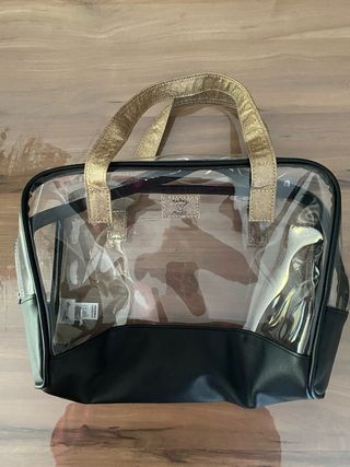 Neceser grande Disney transparente y dorado 24x31