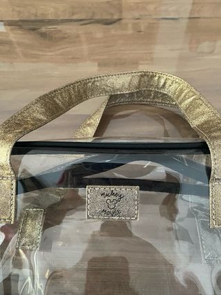 Neceser grande Disney transparente y dorado 24x31