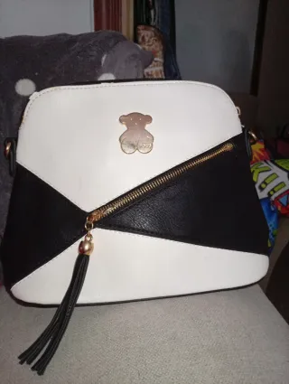 Bolso bandolera Tous blanco y negro