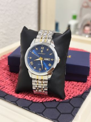 Reloj Poedagar Hombre Azul y Dorado