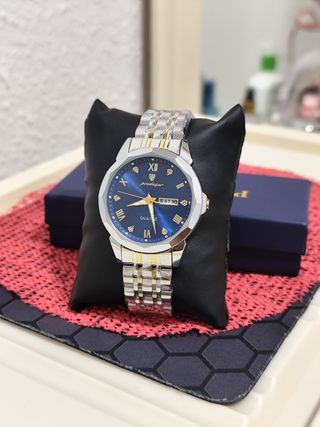 Reloj Poedagar Hombre Azul y Dorado