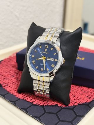 Reloj Poedagar Hombre Azul y Dorado