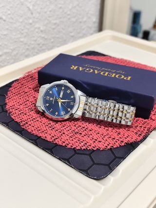 Reloj Poedagar Hombre Azul y Dorado