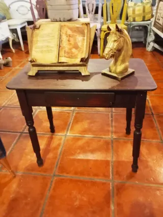 Mesa auxiliar madera y metal