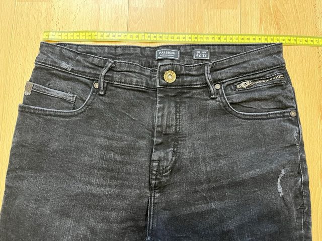 Pull&Bear Pantalón Pitillo Azul Roto Cremallera