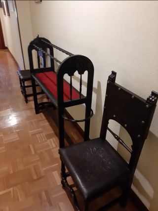 Juego de 2 Sillas Antiguas de Madera