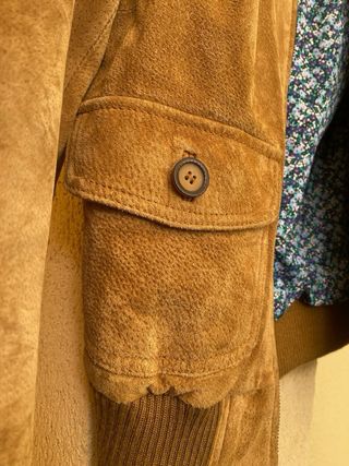 Chaqueta Bomber Ante Marrón Talla S