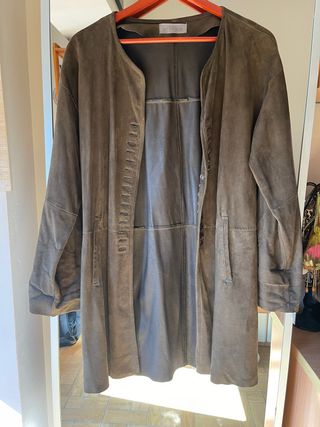 Chaqueta Uterqüe ante verde talla L