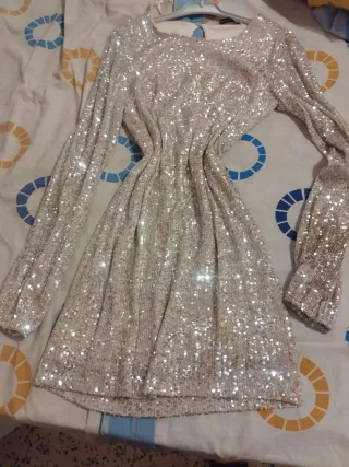 Vestido lentejuelas manga larga