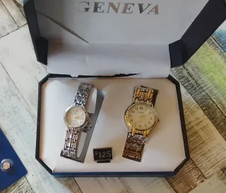 Set 2 Relojes Geneva Oro y Plata