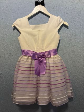 Vestido Niña Morado y Blanco