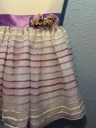 Vestido Niña Morado y Blanco